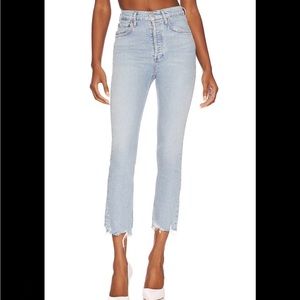 NWT AGOLDE Riley High Rise Straight Crop in Bitter Size 27